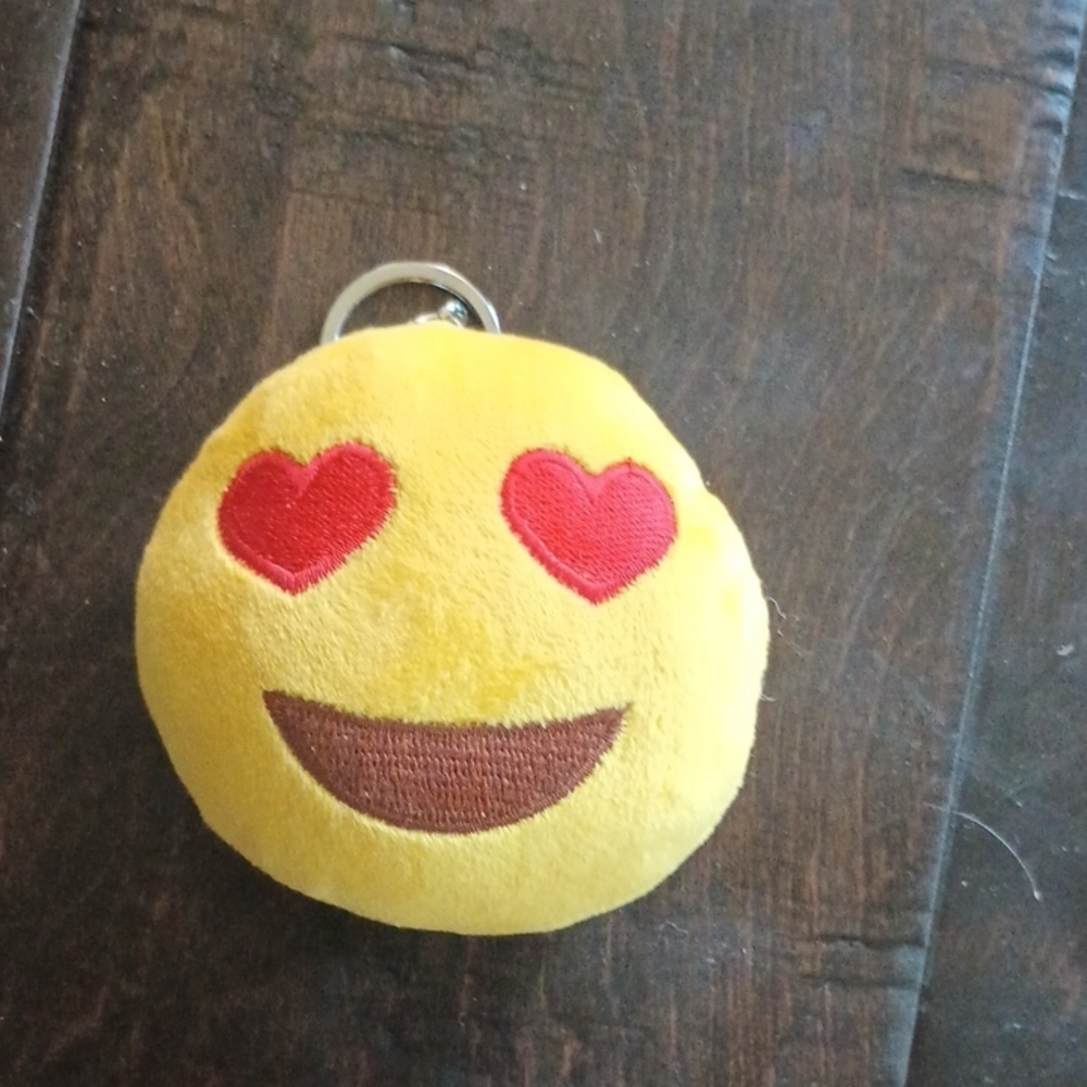 Heart Eyes Emoji Plush Keychain